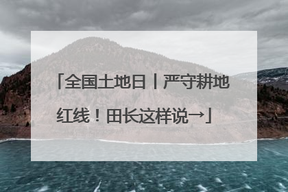 全国土地日丨严守耕地红线！田长这样说→