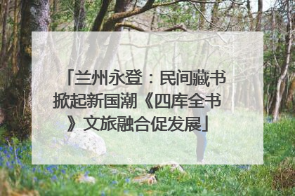 兰州永登：民间藏书掀起新国潮《四库全书》文旅融合促发展