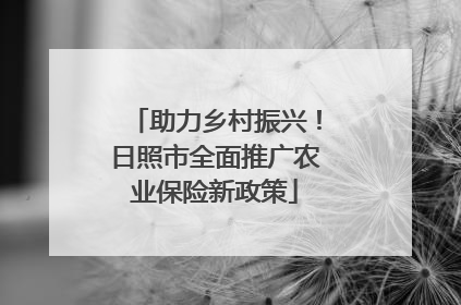 助力乡村振兴！日照市全面推广农业保险新政策