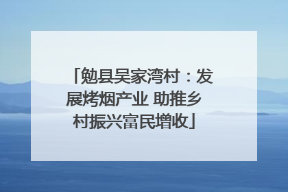 勉县吴家湾村：发展烤烟产业 助推乡村振兴富民增收