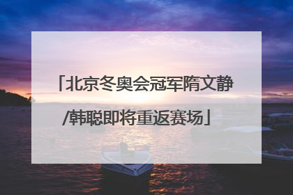 北京冬奥会冠军隋文静/韩聪即将重返赛场