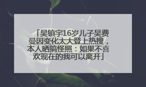 吴镇宇16岁儿子吴费曼因变化太大登上热搜，本人晒搞怪照：如果不喜欢现在的我可以离开