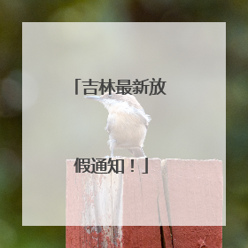 吉林最新放假通知！