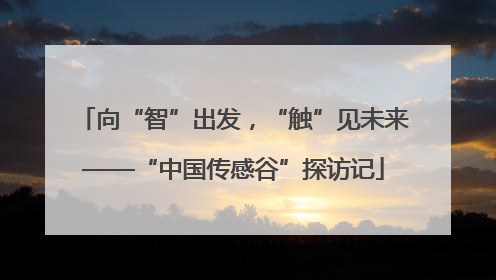 向“智”出发，“触”见未来——“中国传感谷”探访记