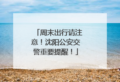 周末出行请注意！沈阳公安交警重要提醒！