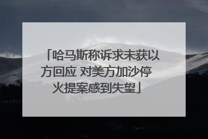 哈马斯称诉求未获以方回应 对美方加沙停火提案感到失望