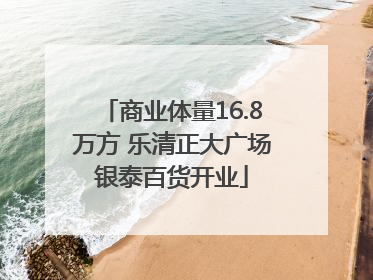 商业体量16.8万方 乐清正大广场银泰百货开业