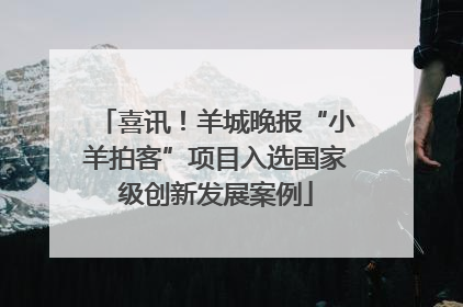 喜讯！羊城晚报“小羊拍客”项目入选国家级创新发展案例