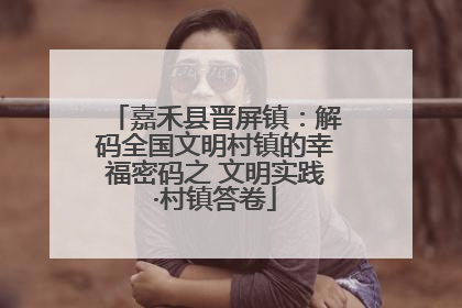 嘉禾县晋屏镇：解码全国文明村镇的幸福密码之 文明实践·村镇答卷