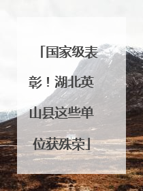 国家级表彰！湖北英山县这些单位获殊荣