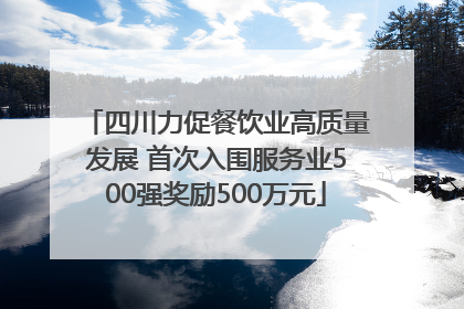 四川力促餐饮业高质量发展 首次入围服务业500强奖励500万元