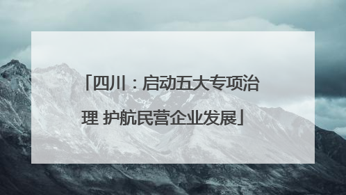 四川：启动五大专项治理 护航民营企业发展