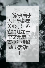 家事国事天下事都要关心，江苏省镇江第一中学开展“青少年模拟政协活动”