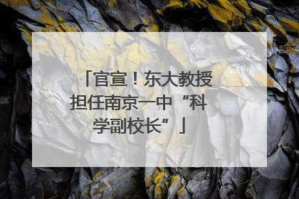 官宣！东大教授担任南京一中“科学副校长”