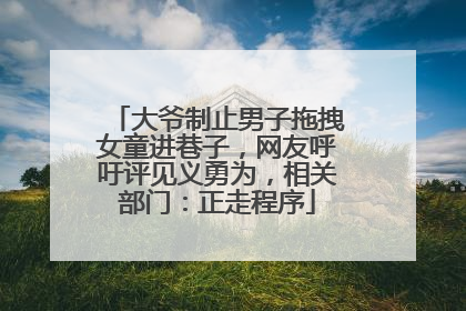 大爷制止男子拖拽女童进巷子，网友呼吁评见义勇为，相关部门：正走程序