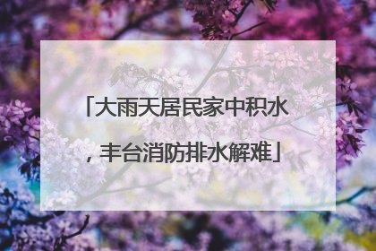 大雨天居民家中积水，丰台消防排水解难