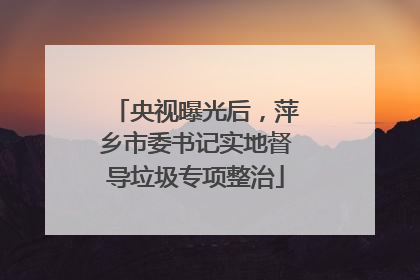 央视曝光后，萍乡市委书记实地督导垃圾专项整治