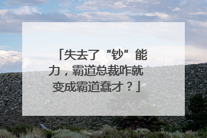 失去了“钞”能力，霸道总裁咋就变成霸道蠢才？