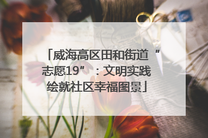 威海高区田和街道“志愿19”：文明实践绘就社区幸福图景