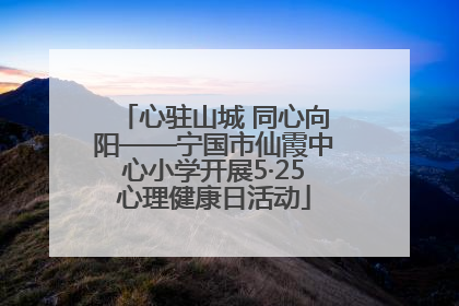 心驻山城 同心向阳——宁国市仙霞中心小学开展5·25心理健康日活动
