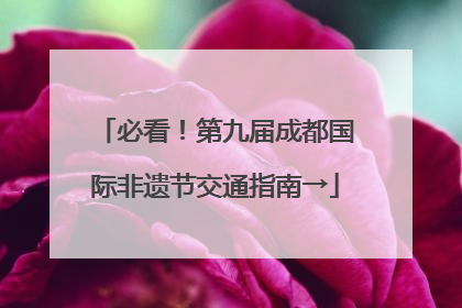 必看！第九届成都国际非遗节交通指南→