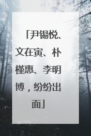 尹锡悦、文在寅、朴槿惠、李明博，纷纷出面