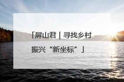屏山君｜寻找乡村振兴“新坐标”