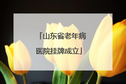 山东省老年病医院挂牌成立