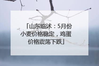 山东临沭：5月份小麦价格稳定，鸡蛋价格震荡下跌