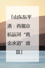 山东东平港：再现京杭运河“黄金水道”盛景