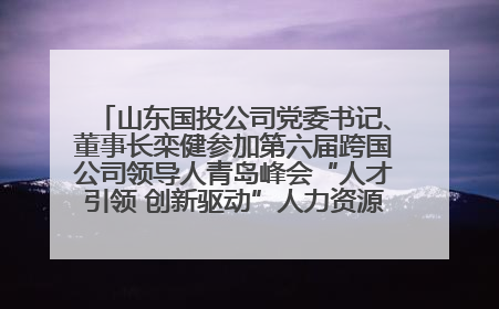 山东国投公司党委书记、董事长栾健参加第六届跨国公司领导人青岛峰会“人才引领 创新驱动”人力资源高质量发展对话会