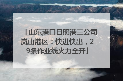 山东港口日照港三公司岚山港区：快进快出，29条作业线火力全开