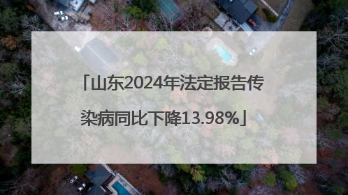 山东2024年法定报告传染病同比下降13.98%