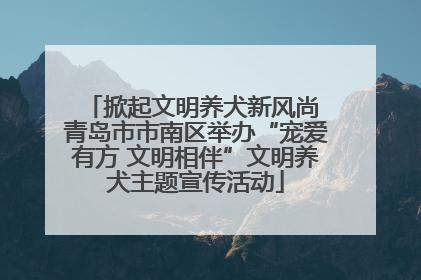 掀起文明养犬新风尚 青岛市市南区举办“宠爱有方 文明相伴”文明养犬主题宣传活动