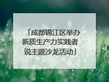 成都锦江区举办新质生产力实践者说主题沙龙活动