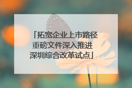 拓宽企业上市路径 重磅文件深入推进深圳综合改革试点