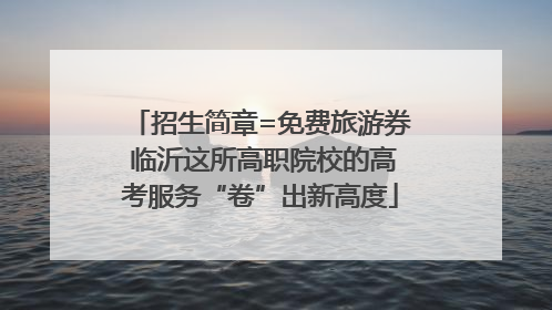 招生简章=免费旅游券 临沂这所高职院校的高考服务“卷”出新高度