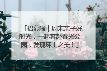 招募啦｜周末亲子好时光，一起奔赴春光公园，发现环上之美！
