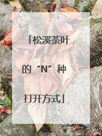 松溪茶叶的“N”种打开方式