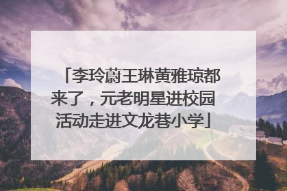 李玲蔚王琳黄雅琼都来了，元老明星进校园活动走进文龙巷小学
