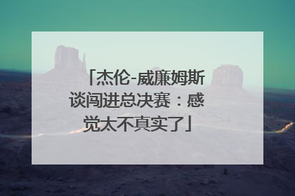 杰伦-威廉姆斯谈闯进总决赛：感觉太不真实了