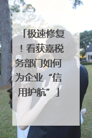 极速修复！看获嘉税务部门如何为企业“信用护航”