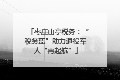 枣庄山亭税务：“税务蓝”助力退役军人“再起航”
