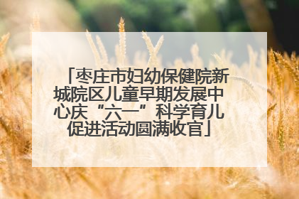 枣庄市妇幼保健院新城院区儿童早期发展中心庆“六一”科学育儿促进活动圆满收官