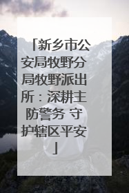 新乡市公安局牧野分局牧野派出所：深耕主防警务 守护辖区平安