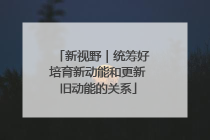 新视野｜统筹好培育新动能和更新旧动能的关系