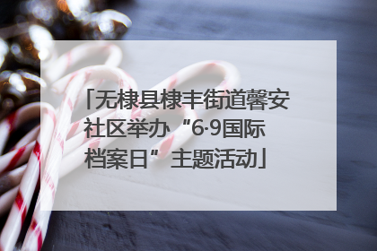 无棣县棣丰街道馨安社区举办“6·9国际档案日”主题活动