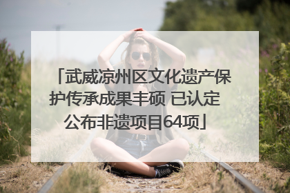 武威凉州区文化遗产保护传承成果丰硕 已认定公布非遗项目64项