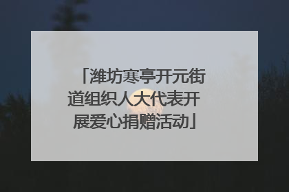 潍坊寒亭开元街道组织人大代表开展爱心捐赠活动