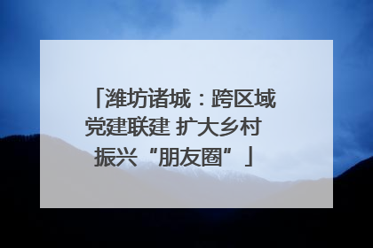 潍坊诸城：跨区域党建联建 扩大乡村振兴“朋友圈”